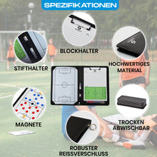 Lade das Bild in den Galerie-Viewer, Sportacular Gear Coach-Mappe Fußball inkl. Taktitafel und Zubehör | Trainermappe | Taktikmappe für Fußballtrainer |