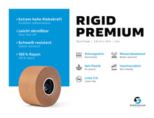 Lade das Bild in den Galerie-Viewer, Sportacular Gear Sporttape Rigid Premium 3,8cm x 10m (4 Rollen, tan)