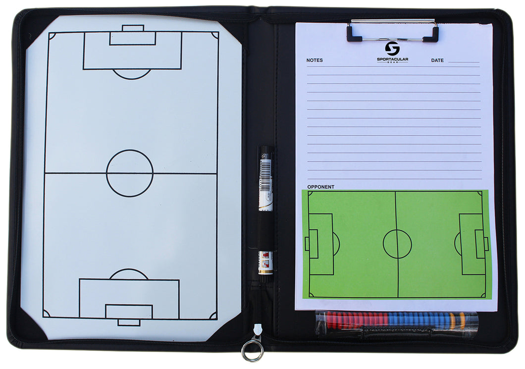 Sportacular Gear Coach-Mappe Fußball inkl. Taktitafel und Zubehör | Trainermappe | Taktikmappe für Fußballtrainer |